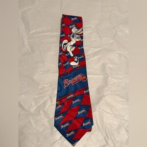 NWT Vintage 1993 Silk Braves Bugs Bunny Cartoon Character MLB Tie